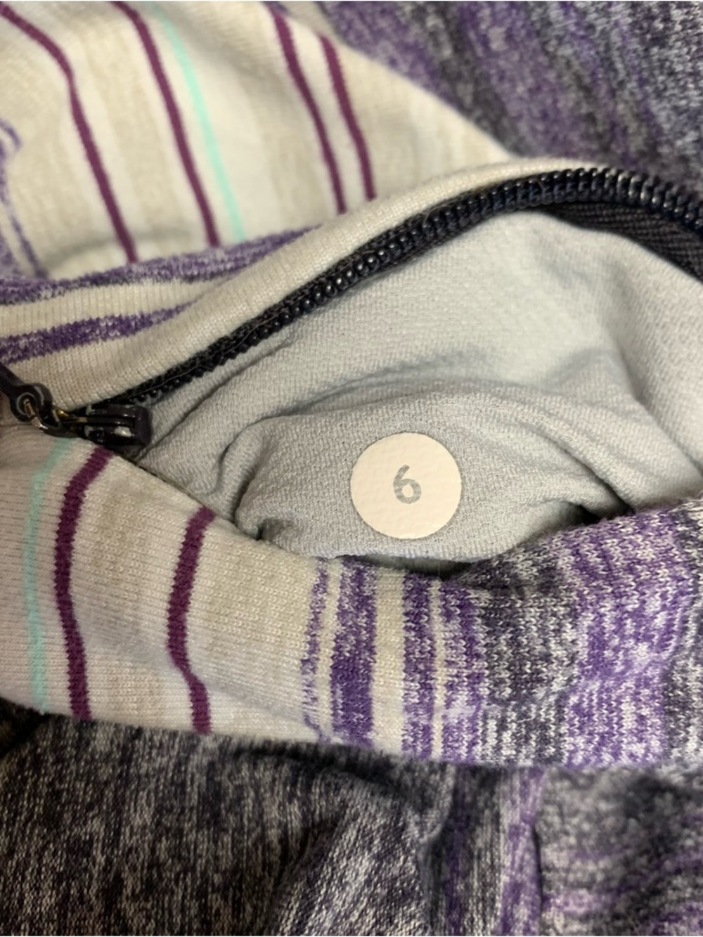 Lululemon Race Your Pace Long Sleeve Osaka Stripe Black Grape Size 6 Running Top - Picture 4 of 7